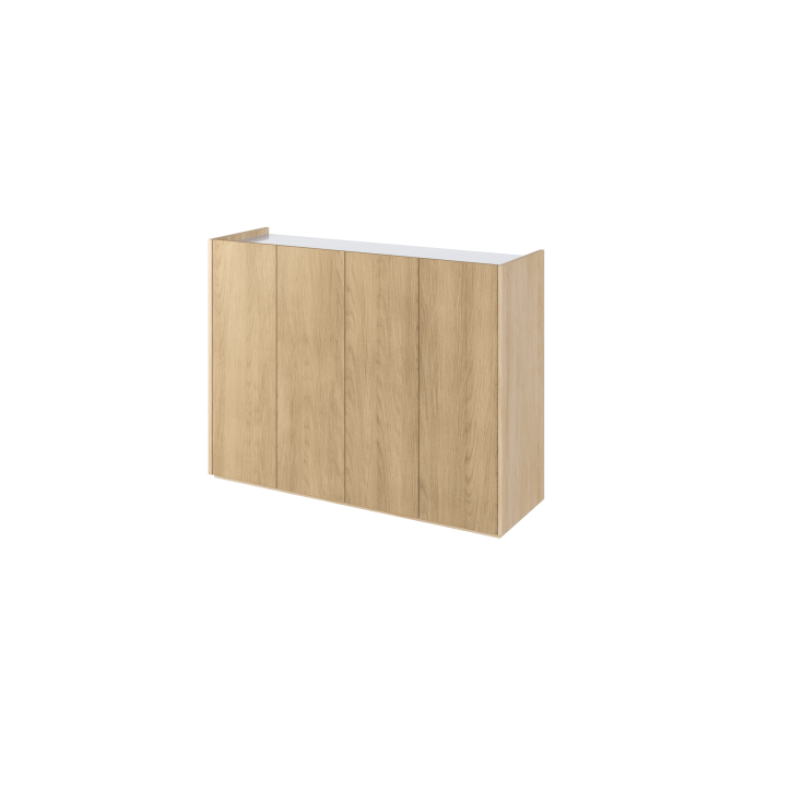 EASY EA-02 - Kommode 4D mit Beleuchtung - Weiß Hochglanz/Eiche Scandi EASY EA-02 - Kommode 4D mit Beleuchtung - Weiß Hochglanz/Eiche Scandi
