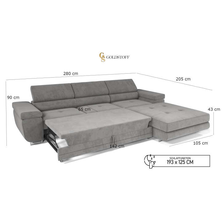 VENUS TWIN - Ecksofa mit Schlaffunktion und Bettkasten VENUS TWIN - Ecksofa mit Schlaffunktion und Bettkasten