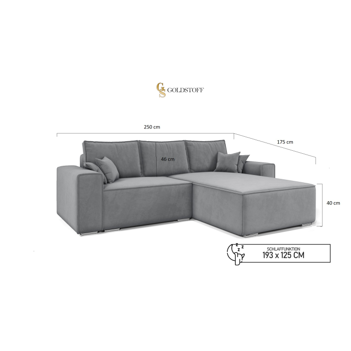 Ecksofa klein Oslo - Schlafsofa mit Schlaffunktion und Bettkasten Ecksofa klein Oslo - Schlafsofa mit Schlaffunktion und Bettkasten