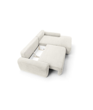 Ecksofa MOUNIR – Cord Sofa mit Schlaffunktion und Bettkasten