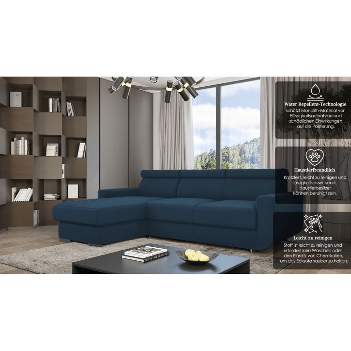 Ecksofa HUGO mit Schlaffunktion - eckcouch klein Ecksofa HUGO mit Schlaffunktion - eckcouch klein