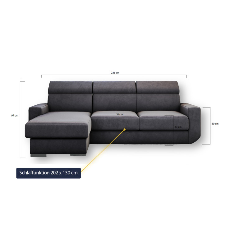 Ecksofa HUGO mit Schlaffunktion - eckcouch klein Ecksofa HUGO mit Schlaffunktion - eckcouch klein
