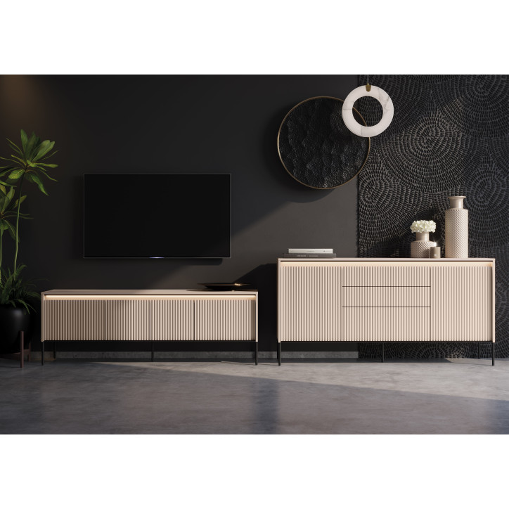 TREND Kommode aus Holz – Grau, Weiß, Beige & Schwarz mit Schubladen TREND Kommode aus Holz – Grau, Weiß, Beige & Schwarz mit Schubladen