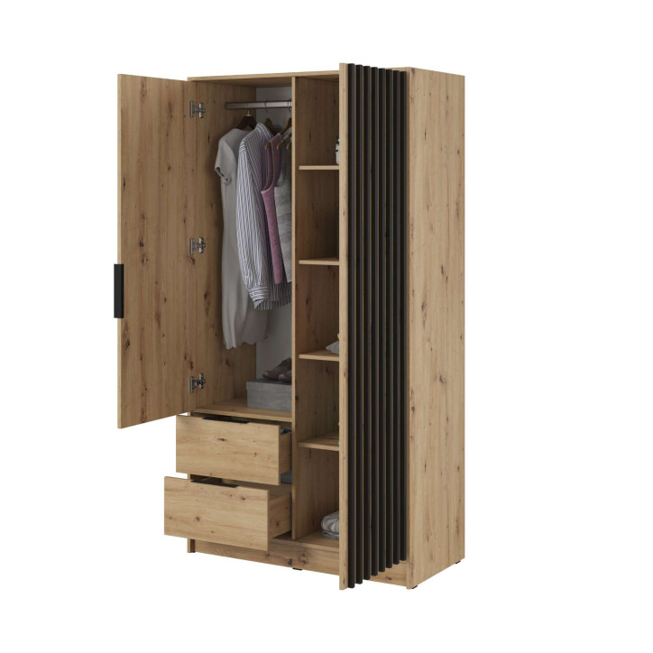ARTISAN 2D Kleiderschrank – Modernes Design mit Lamellenfront, 105 cm ARTISAN 2D Kleiderschrank – Modernes Design mit Lamellenfront, 105 cm