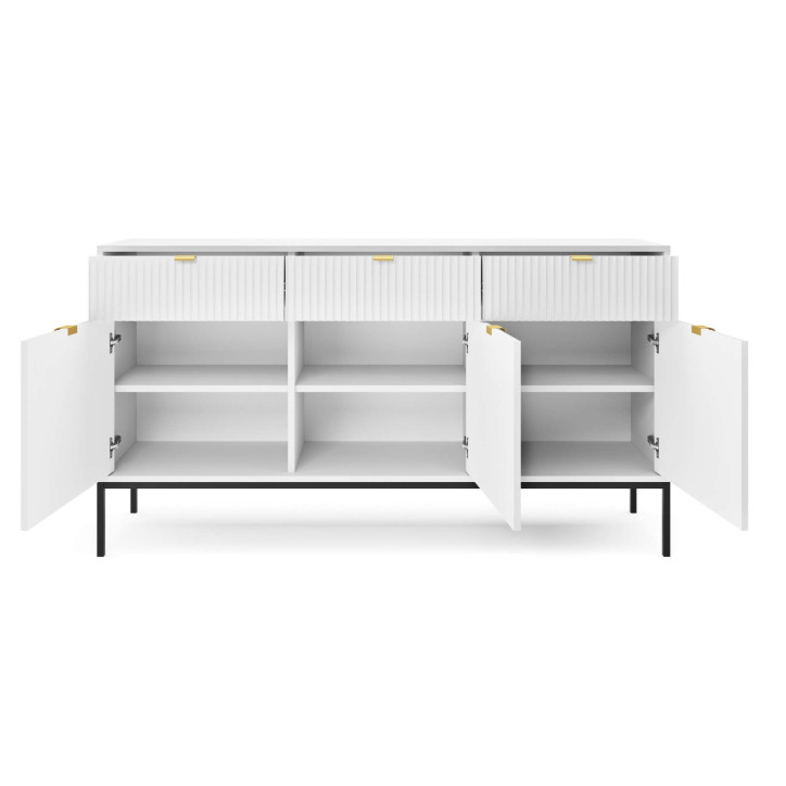 Visanna Sideboard 154 cm – Dreitürige Kommode mit Schubladen & Stauraum Visanna Sideboard 154 cm – Dreitürige Kommode mit Schubladen & Stauraum