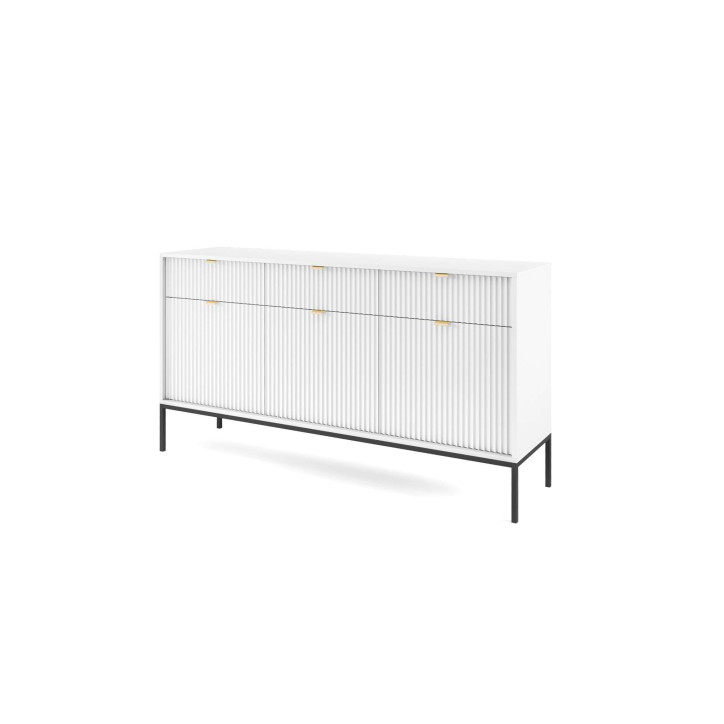 Visanna Sideboard 154 cm – Dreitürige Kommode mit Schubladen & Stauraum Visanna Sideboard 154 cm – Dreitürige Kommode mit Schubladen & Stauraum