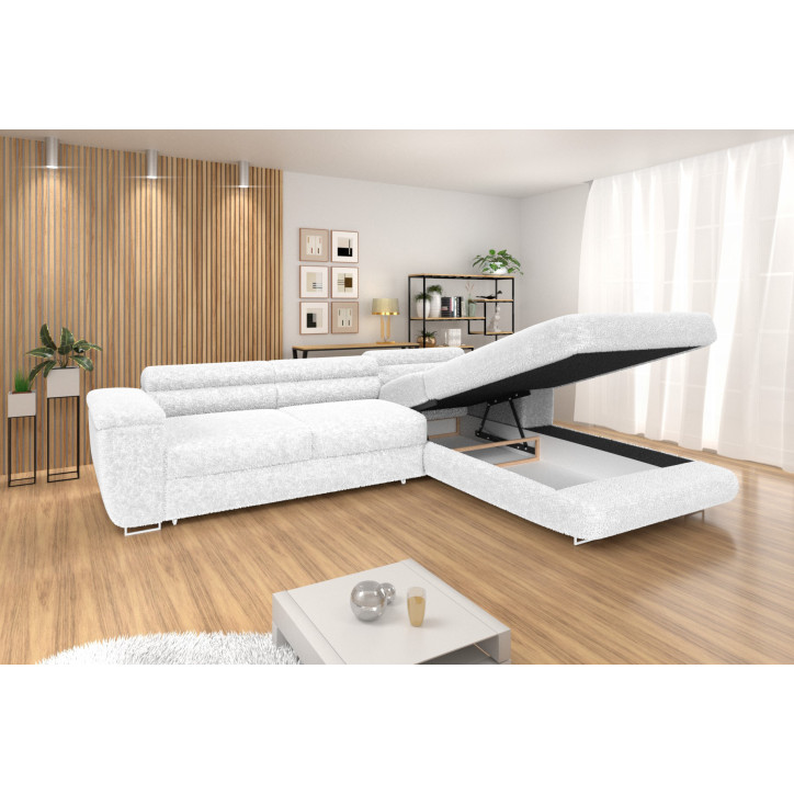 Ecksofa VENUS BONJOUR – Bouclé, Schlaffunktion, Bettkasten, verstellbare Kopfstützen Ecksofa VENUS BONJOUR – Bouclé, Schlaffunktion, Bettkasten, verstellbare Kopfstützen